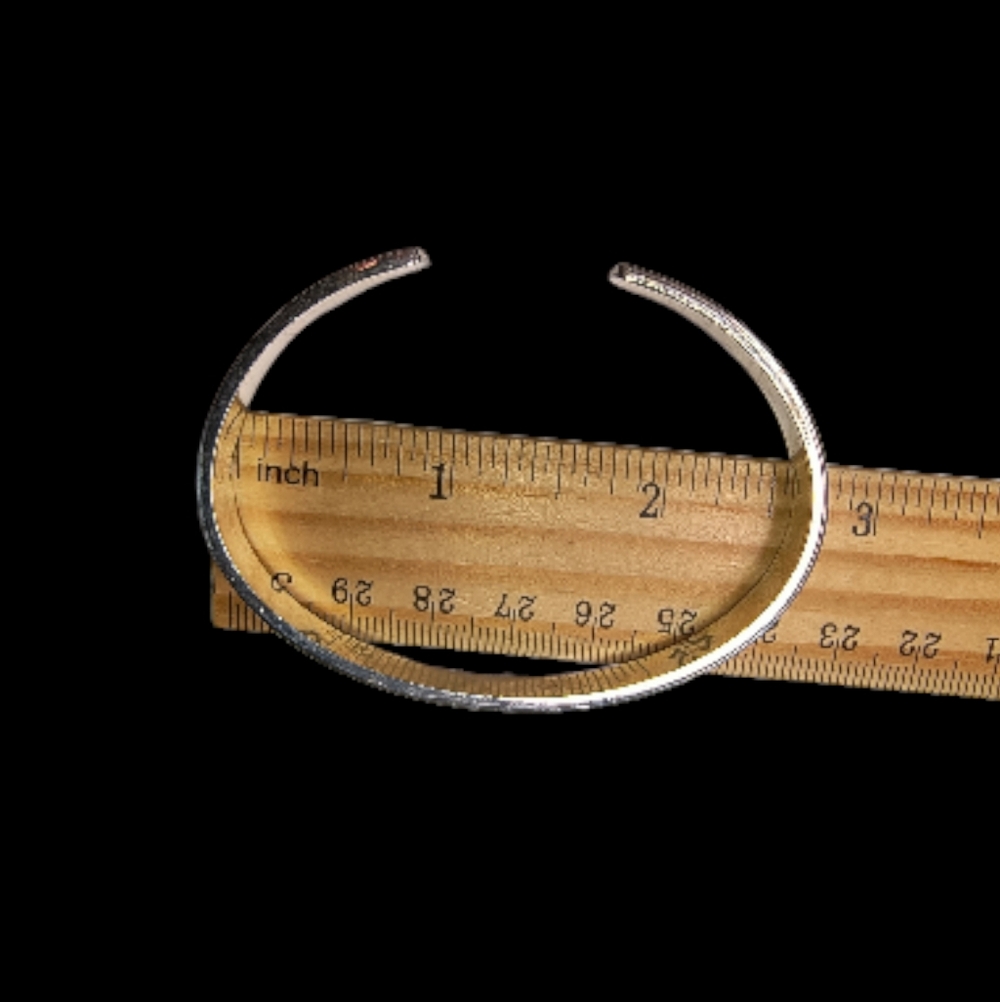 Sterling Silver Minimalist Cuff Bracelet · Sculpted Concave Design - Picture 5 of 8